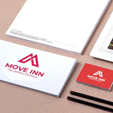 Move Inn leasing company stationery branding